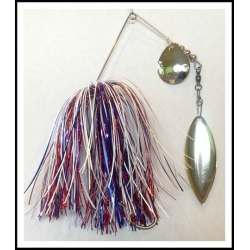 Spinnerbait - Snow White 3/4 oz. .051 Wire Snow White, holo red, solid blue